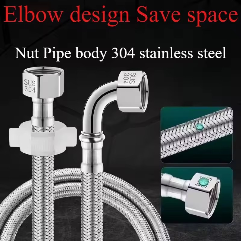 New 90° Bend Pipe Toilet Inlet - Flexible Hose Braided 리뷰 및 가격