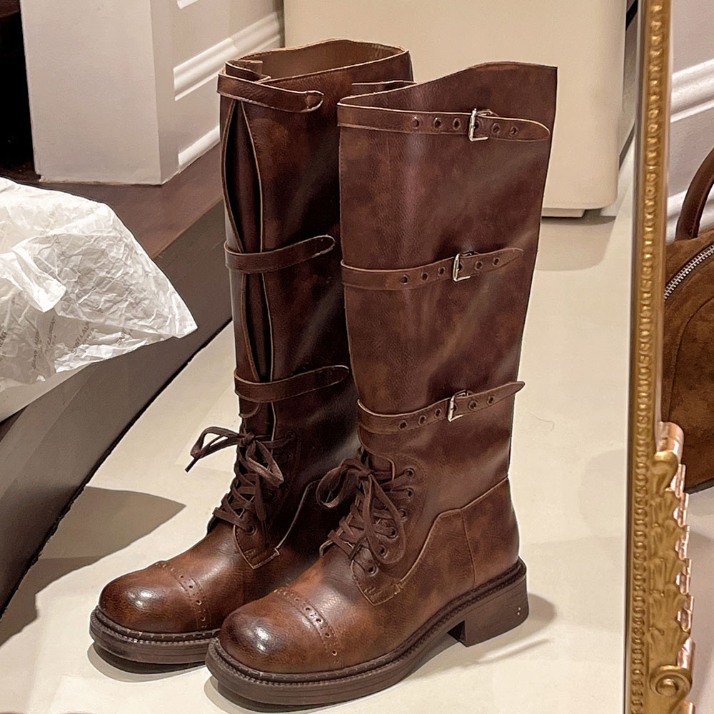 Women's Knee High Boots Vintag - Pipe Bending Spring 리뷰 및 가격