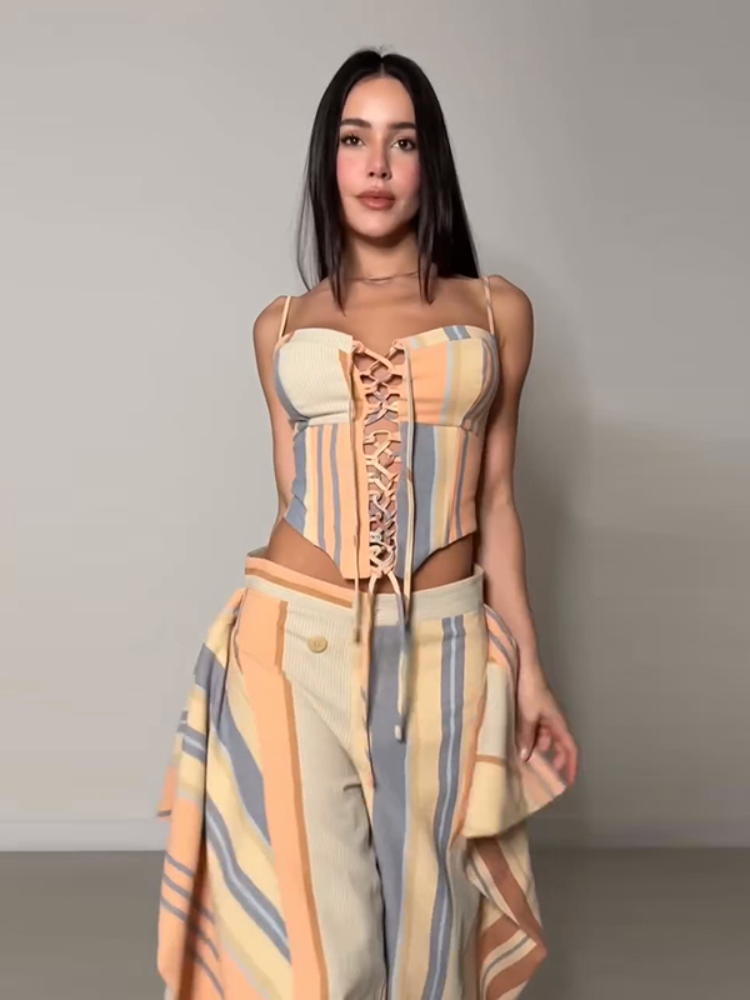 Chic Lady Printed Pant Set Lac - Pipe Bending Spring 리뷰 및 가격