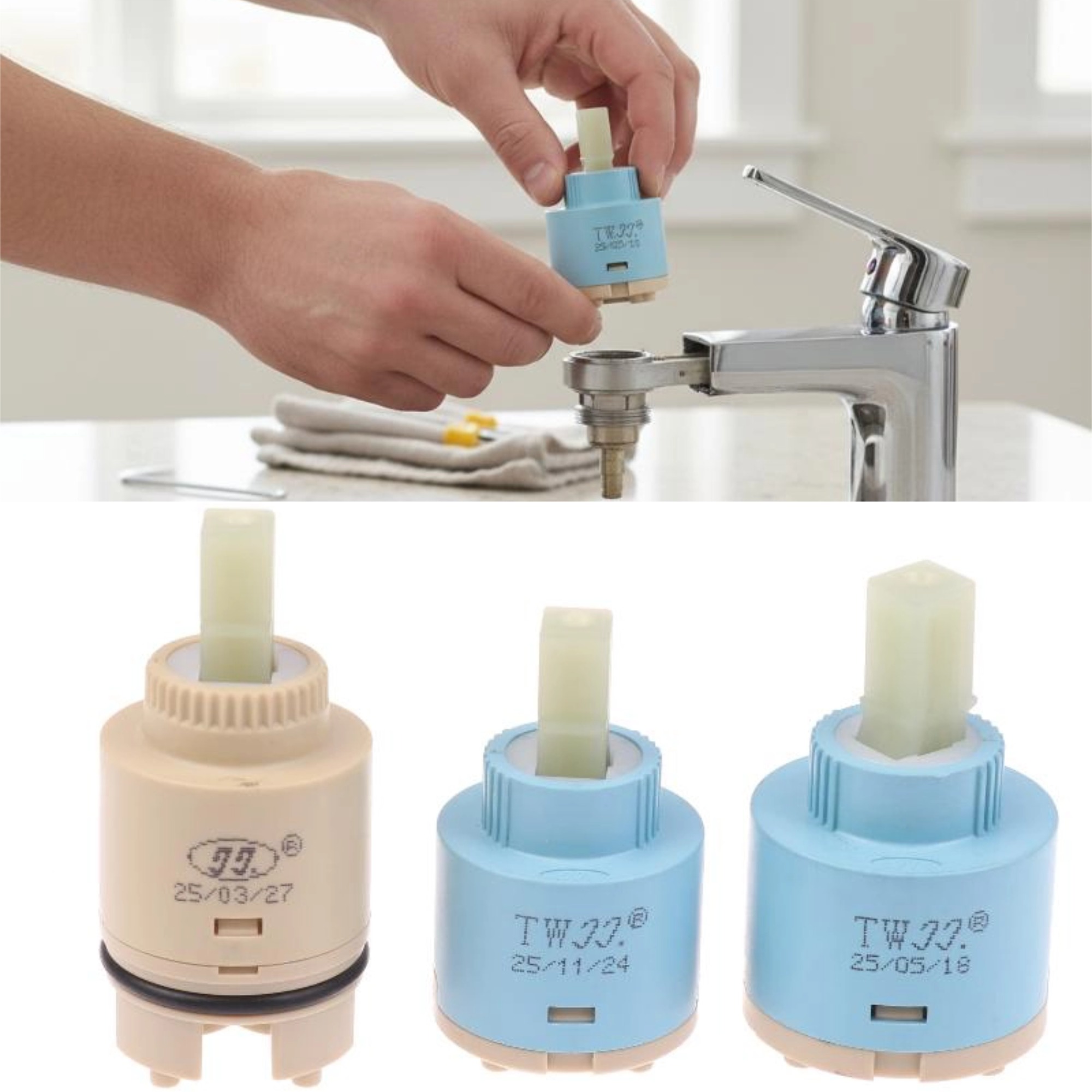1Pcs Thermostatic Ceramic  for - Basin Mixer Cartridge 리뷰 및 가격